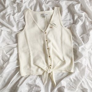 Madewell Button Tie Front Cream NWT